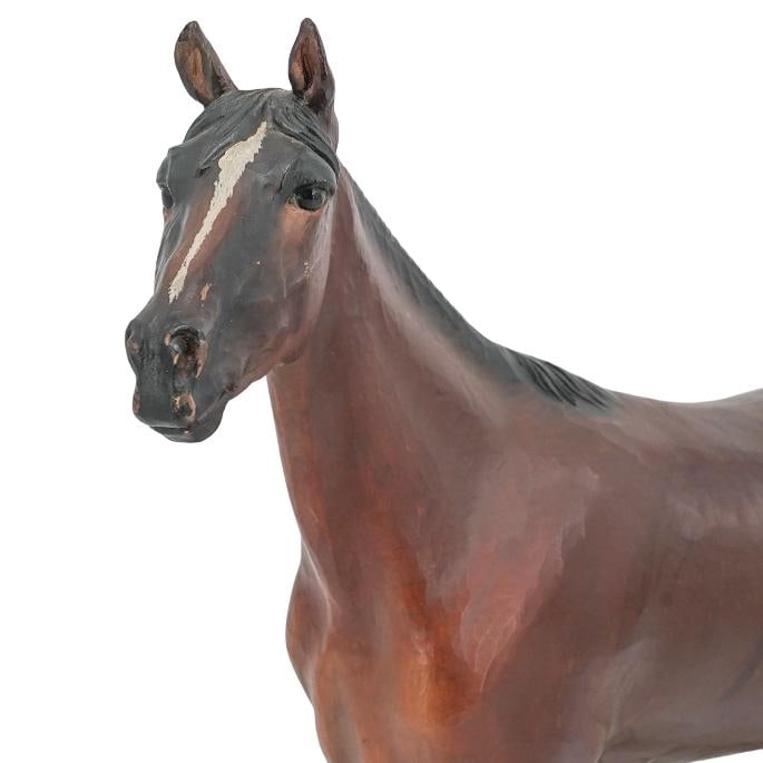 Artwork by Helmut Diller, ANRI Limited Ed. Horse Sculpture, Made of Hand Painted Carved Composite