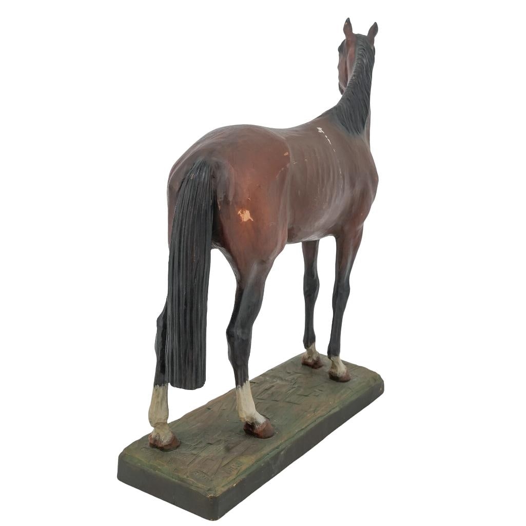 Artwork by Helmut Diller, ANRI Limited Ed. Horse Sculpture, Made of Hand Painted Carved Composite