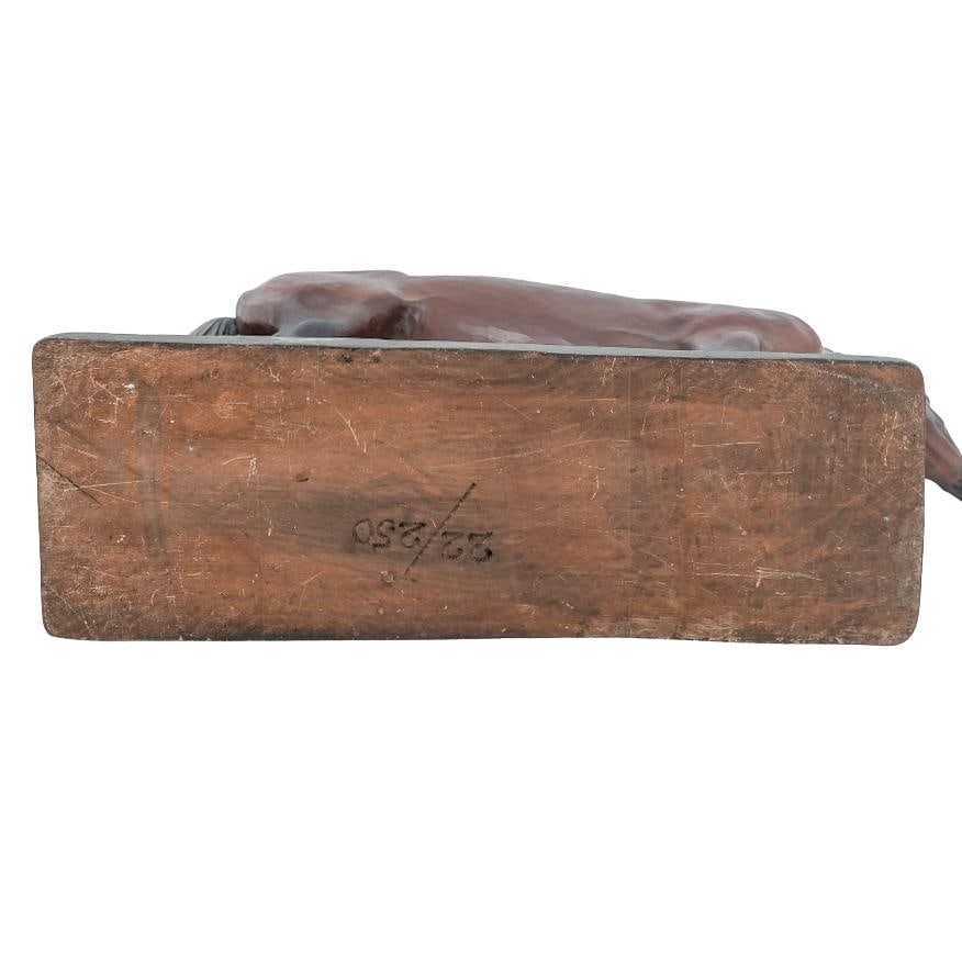 Artwork by Helmut Diller, ANRI Limited Ed. Horse Sculpture, Made of Hand Painted Carved Composite