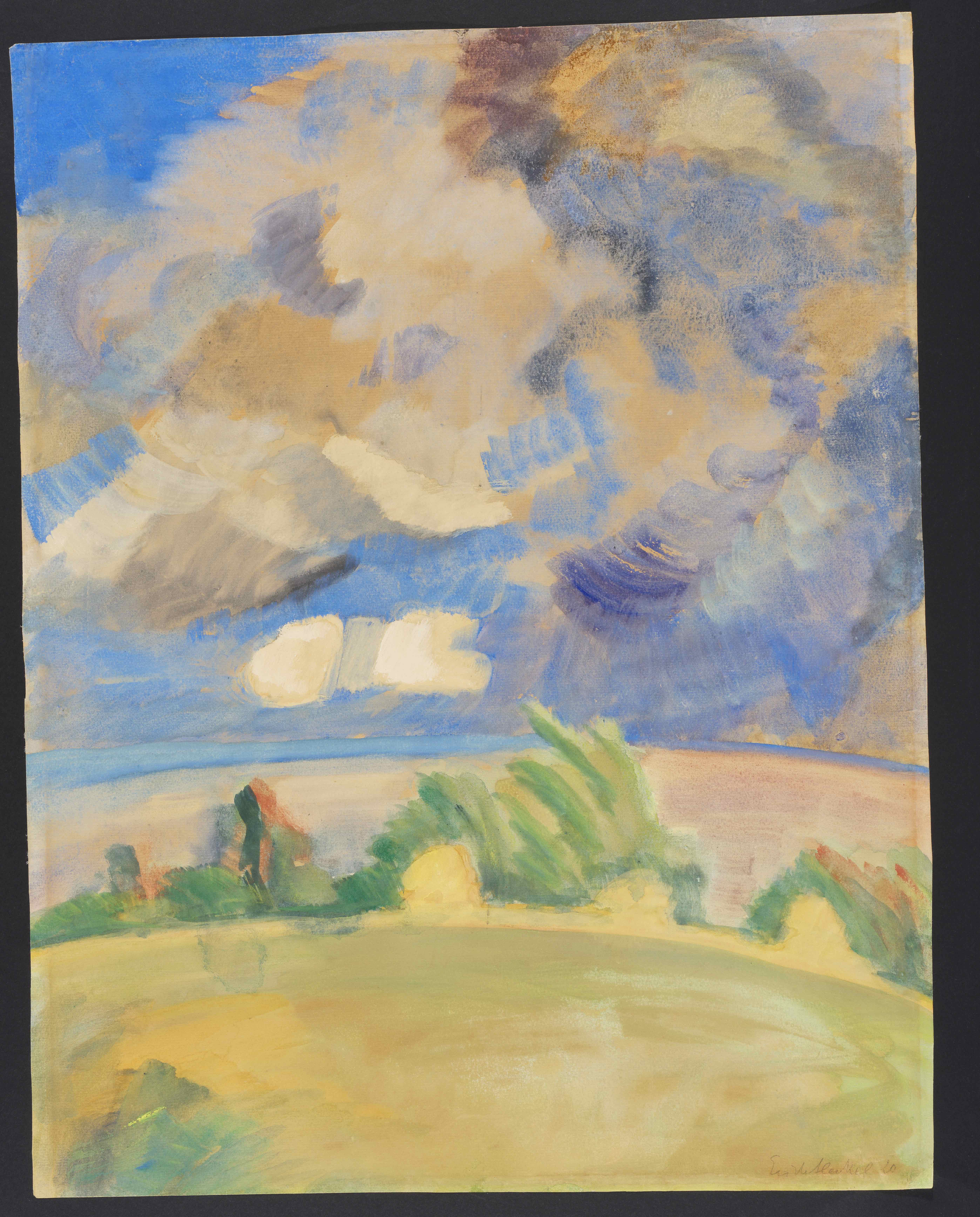 Artwork by Erich Heckel, Gewitter über Angeln, Made of Watercolor