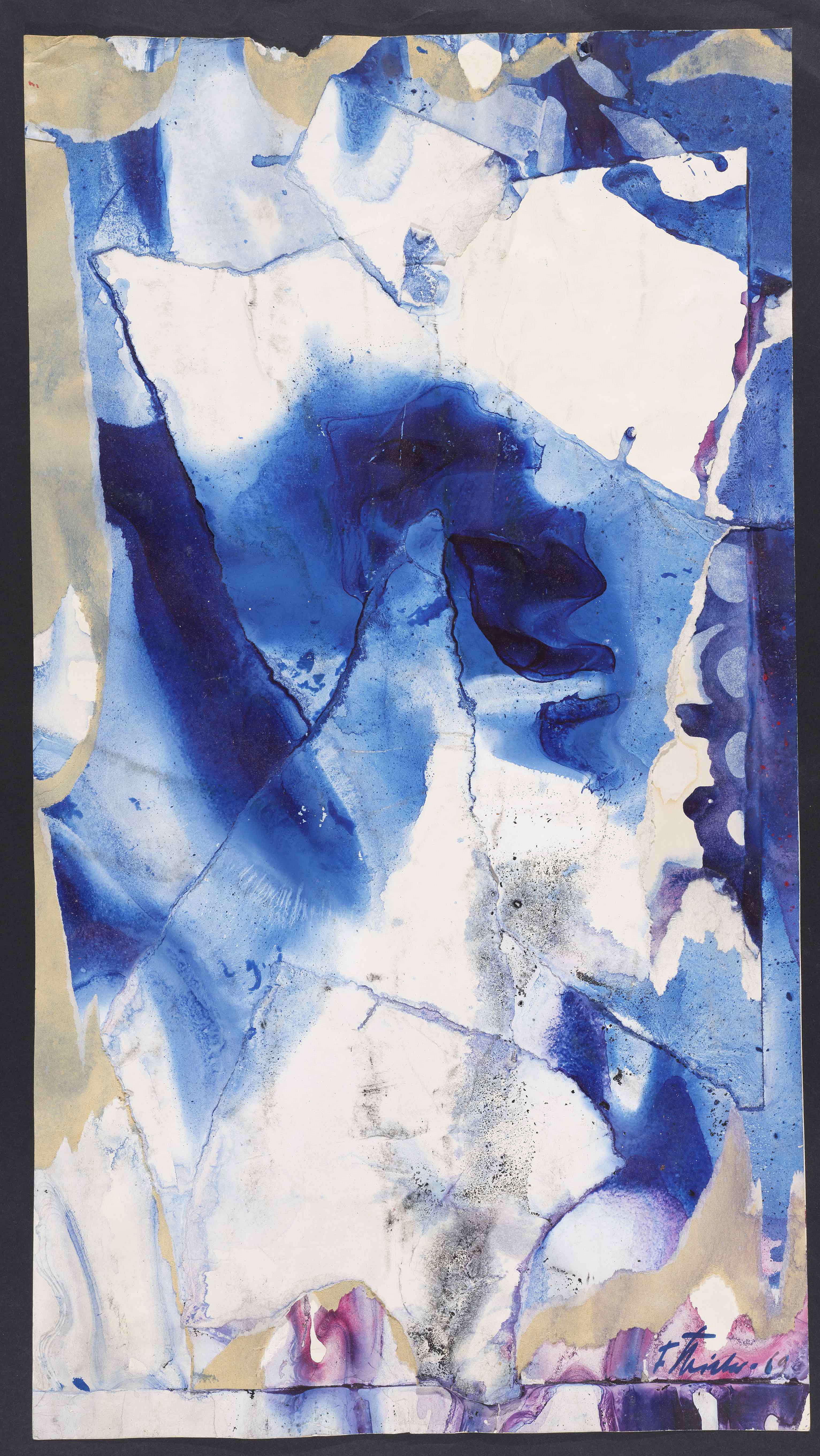 Artwork by Fred Thieler, J.Co - 12/69, Made of Collage