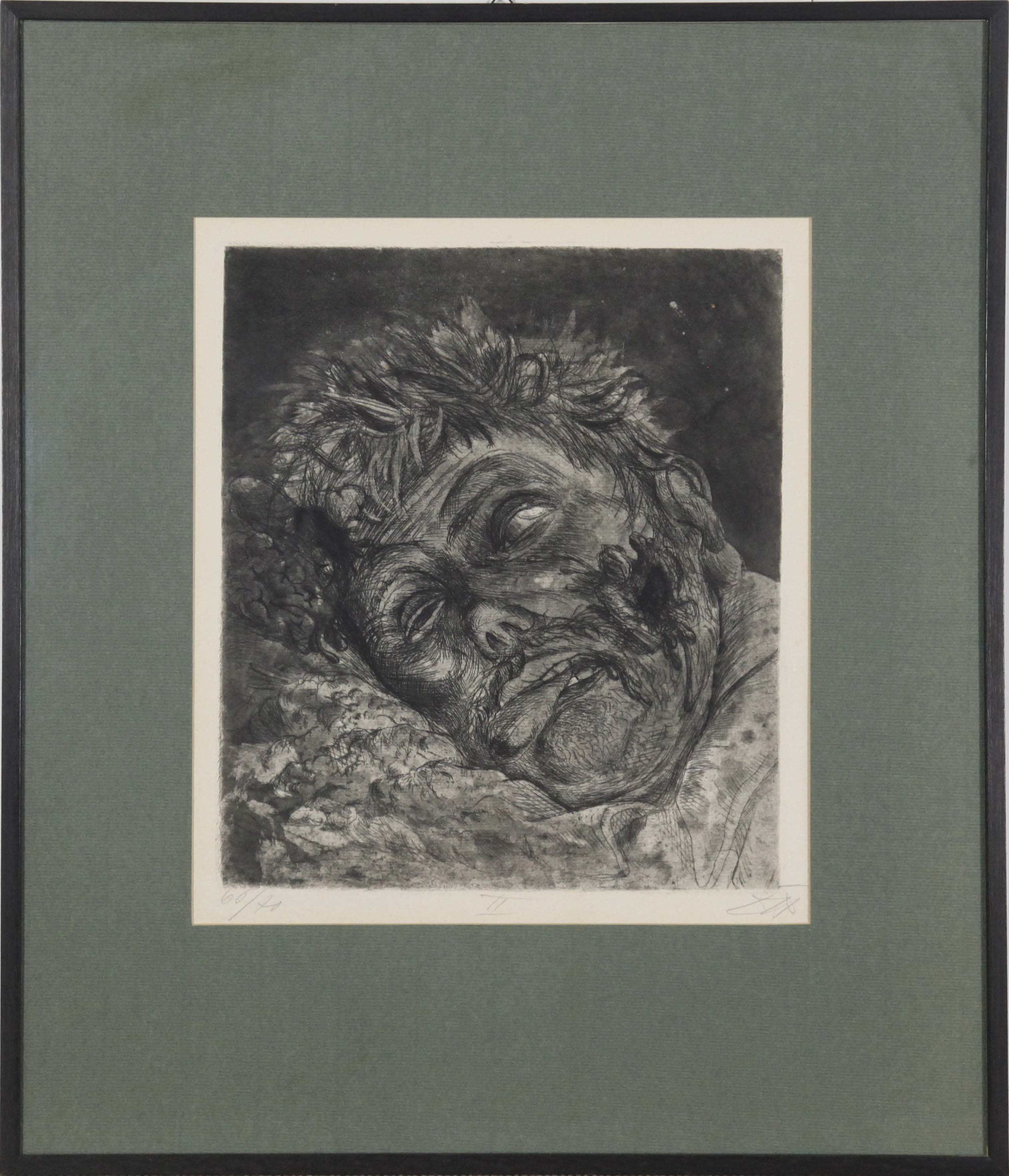 Artwork by Otto Dix, Toter (St. Clément, Made of Etching