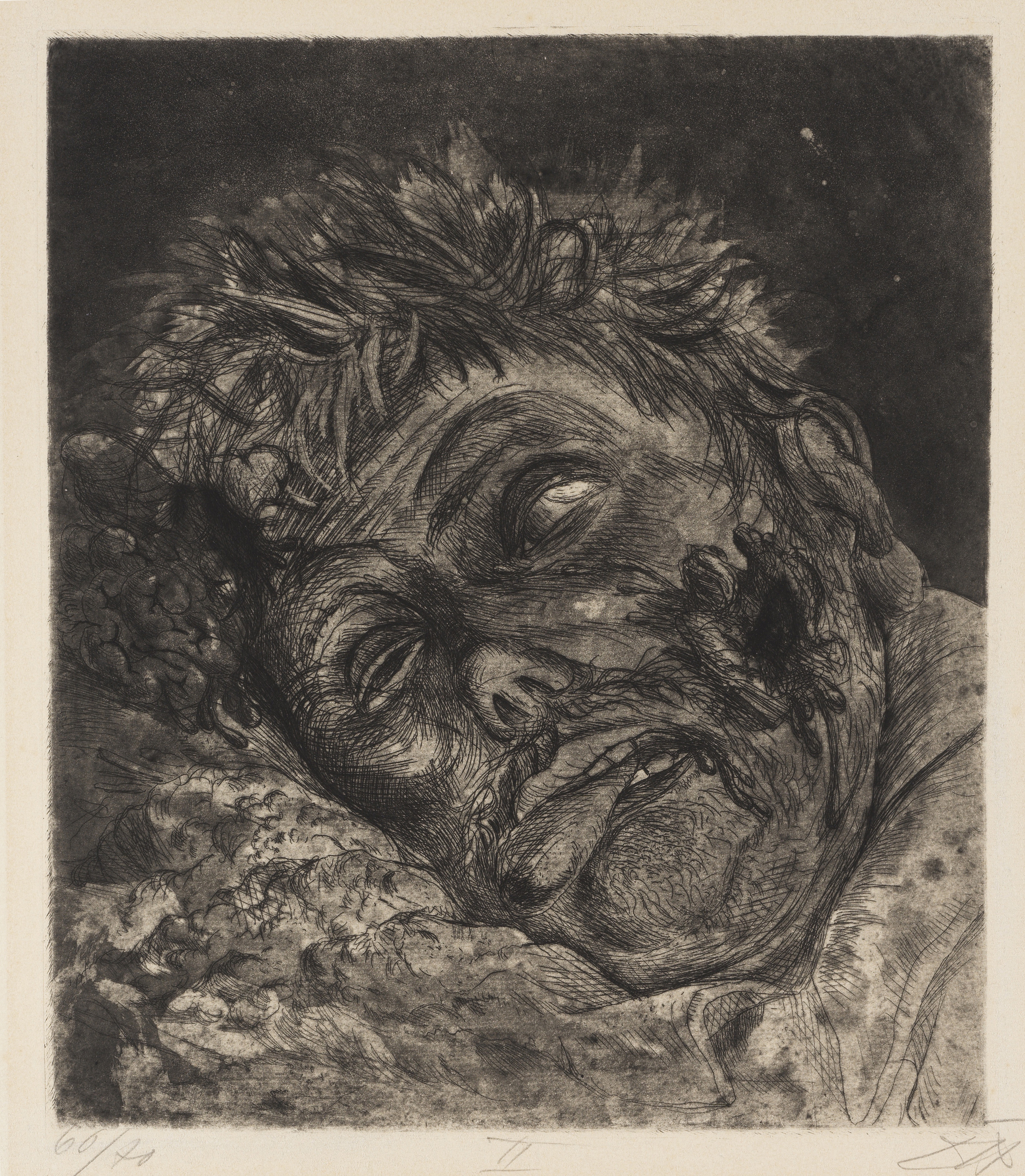 Artwork by Otto Dix, Toter (St. Clément, Made of Etching