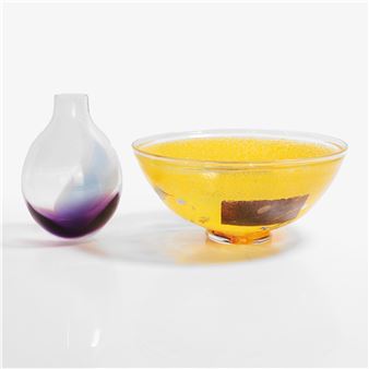 Two Kosta Boda ,vase ,  'Satellite' bowl, ' - Gunnel Sahlin