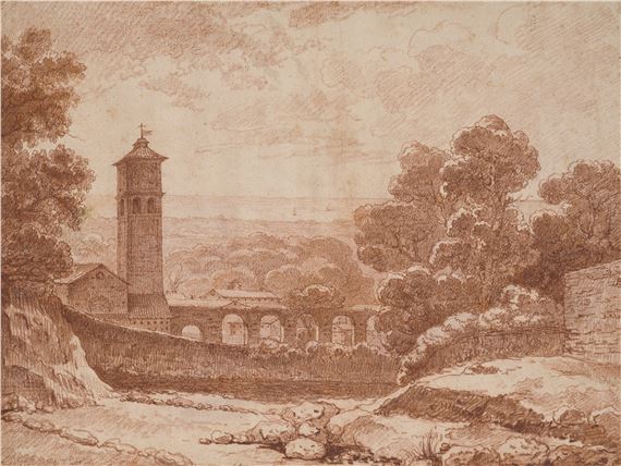 Tableau Toile Hubert Robert - Aqueduc Dans Les Ruines - Cadre Prêt à Accrocher