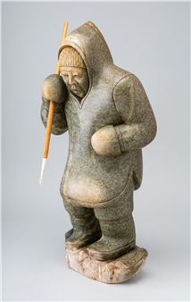 Brazilian soapstone carving of a hunter - Abraham Apakark Anghik Ruben
