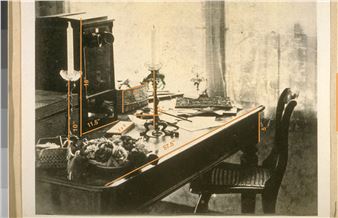 Torreya Cummings & Sarah Lowe: Obstructed view of the house through the trees with the road visible on the left side in the foreground. Or Black Point Reinterpretive Site. - Berkeley Art Center