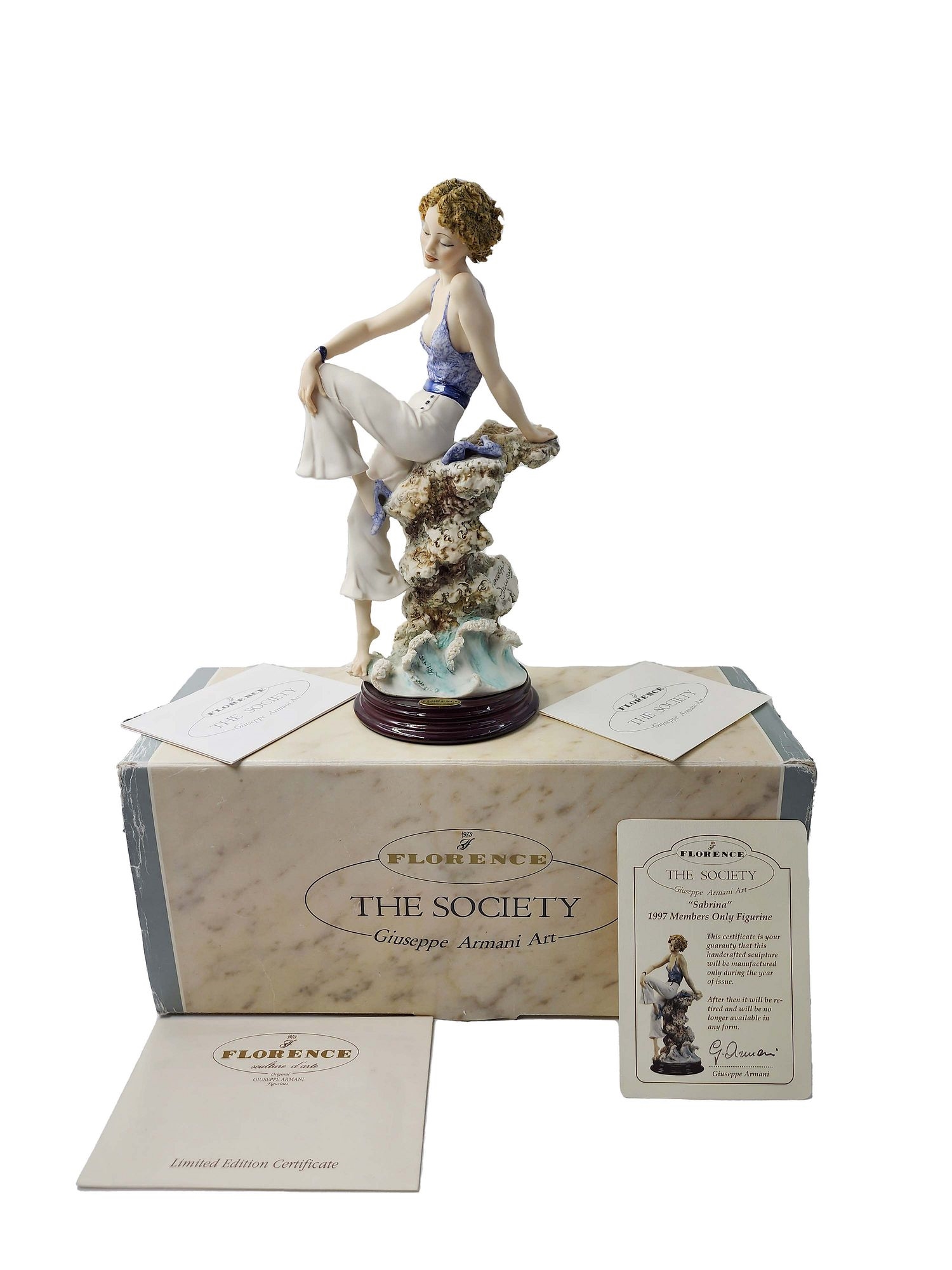 Artwork by Giuseppe Armani, Sabrina, A Capodimonte Giuseppe Armani Hand Painted Porcelain Figurine, Box & COA, Made of Porcelain