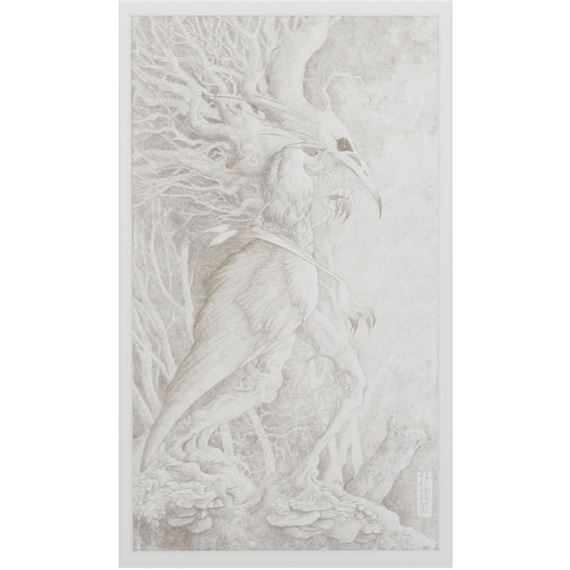 mythical beast, zoomorphic bird form tree branches - Amy Ashbaugh