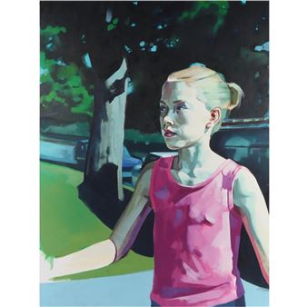 portrait of a girl in pink tanktop - Amy Rheinhardt