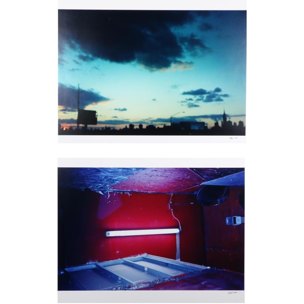 Artwork by Carl Pope, city landscape silhouette, 2002 / interior scene, 2002, Made of 2 Photographs