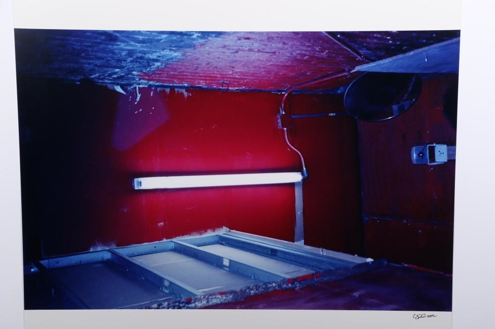 Artwork by Carl Pope, city landscape silhouette, 2002 / interior scene, 2002, Made of 2 Photographs