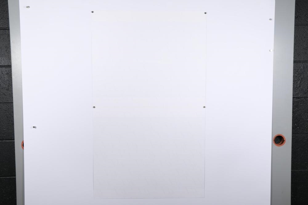 Artwork by Carl Pope, city landscape silhouette, 2002 / interior scene, 2002, Made of 2 Photographs