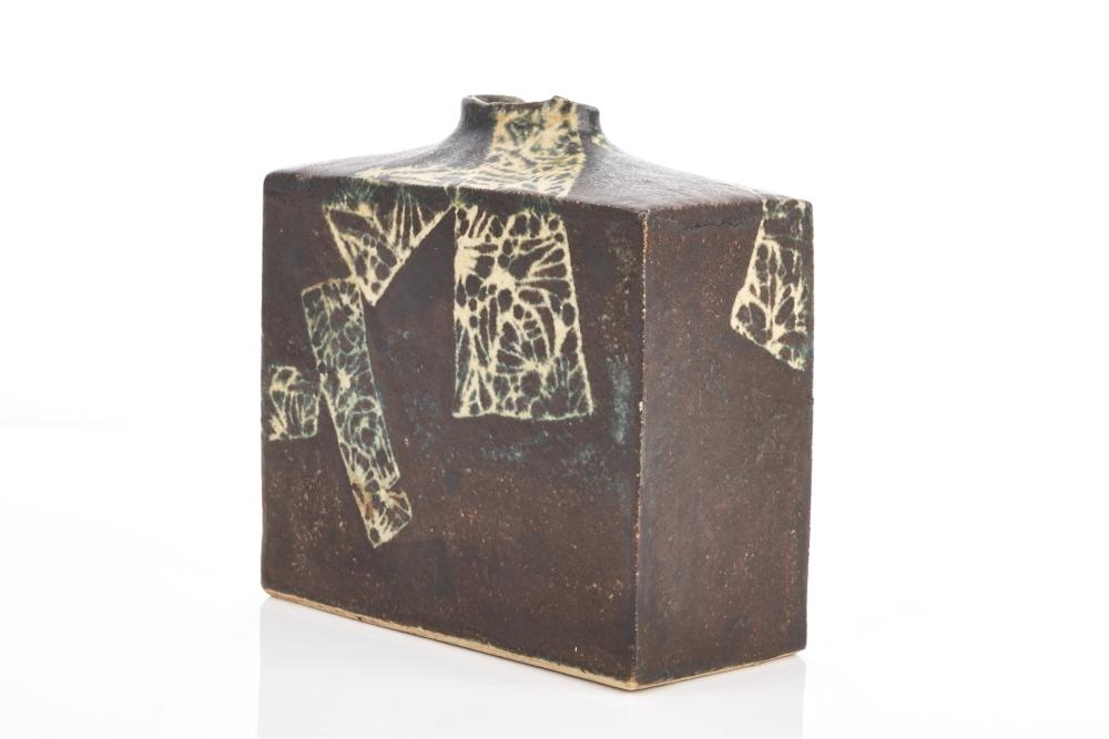 Artwork by Hiroe Swen, Rectangular Bud Vase, Made of Slab-Built Stoneware