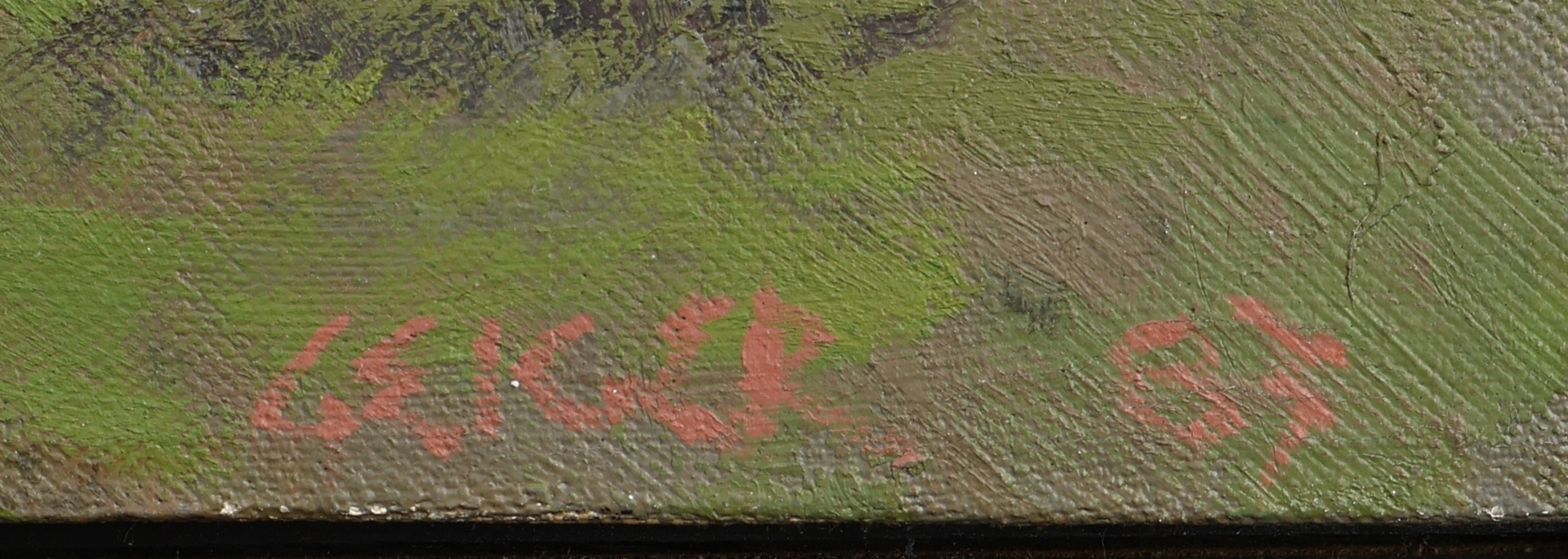 Artwork by Philip Geiger, Untitled (Figures on the Edge of a City, Made of Oil On Canvas