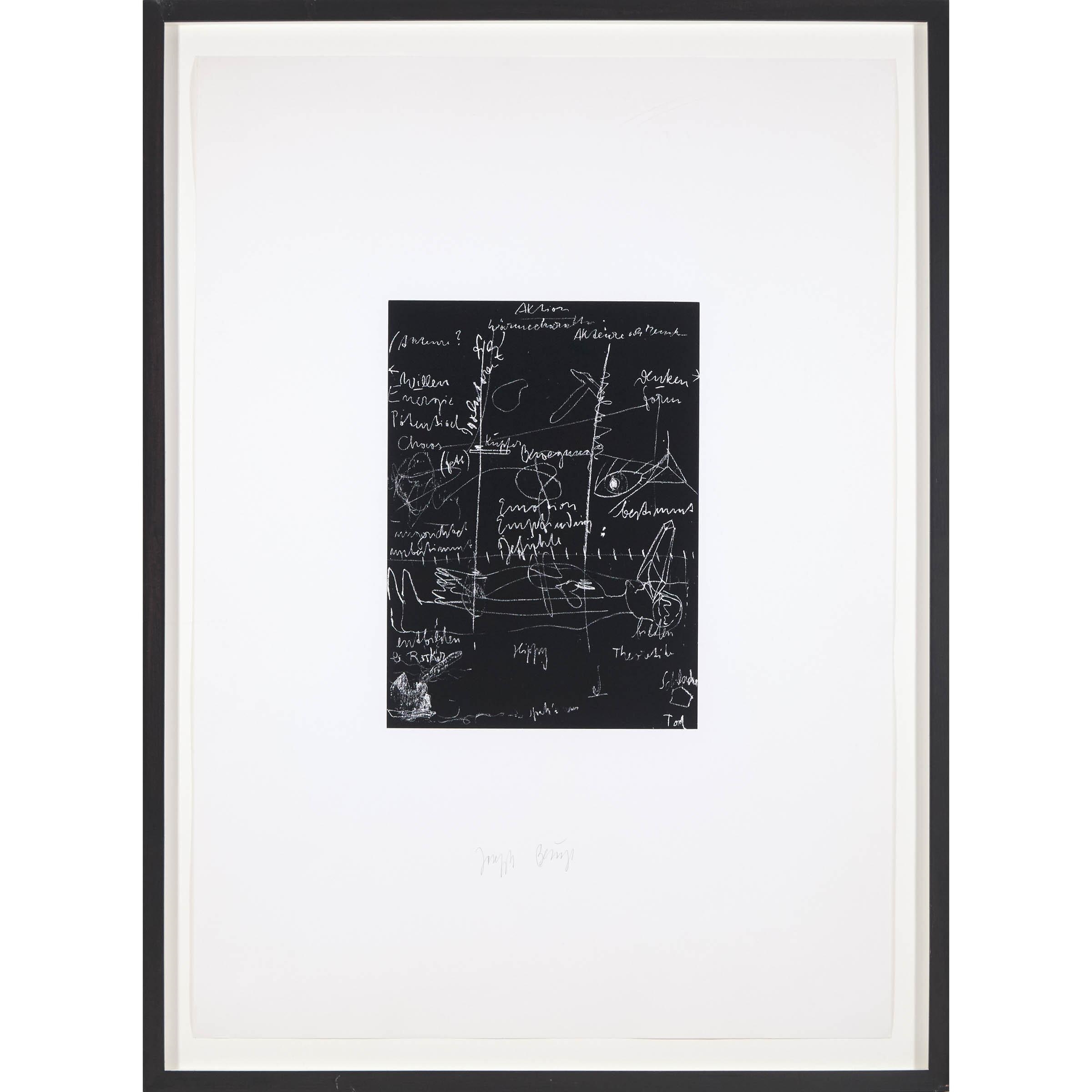Artwork by Joseph Beuys, TAFEL III (BLACKBOARD III, Made of Screenprint In Black On Card, With Full Margins