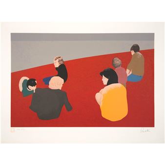 SIX FRIENDS IN A LANDSCAPE - Charles Pachter