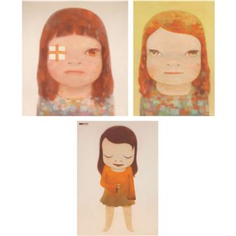 SLIGHT FEVER; JOLIE THE LITTLE THINKER; HAZY HUMID DAY - Yoshitomo Nara