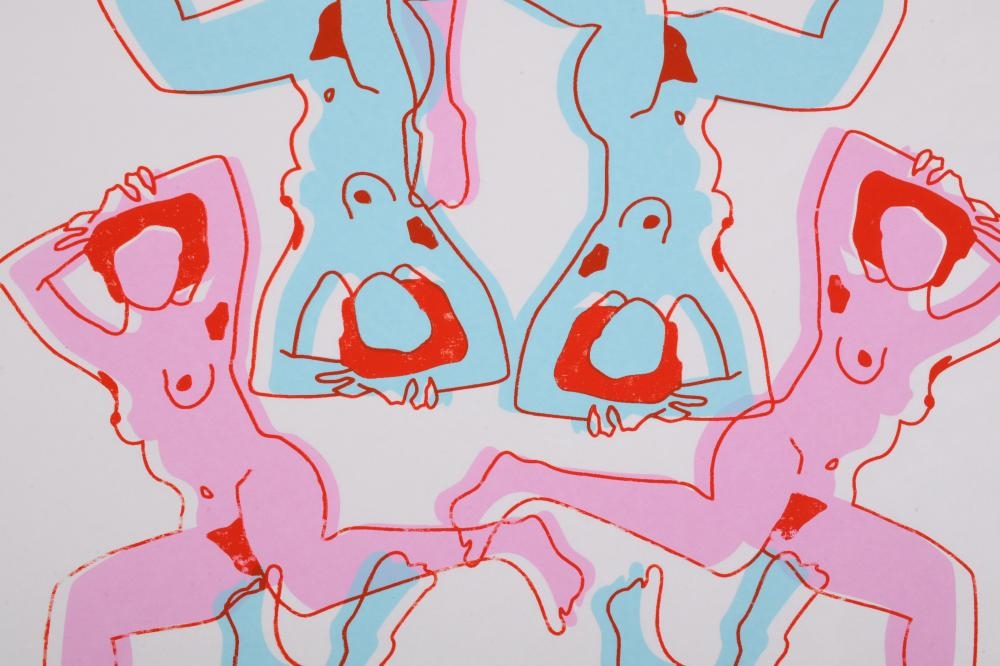 Artwork by Carrie Moyer, Rock the Boat, Made of Screenprints