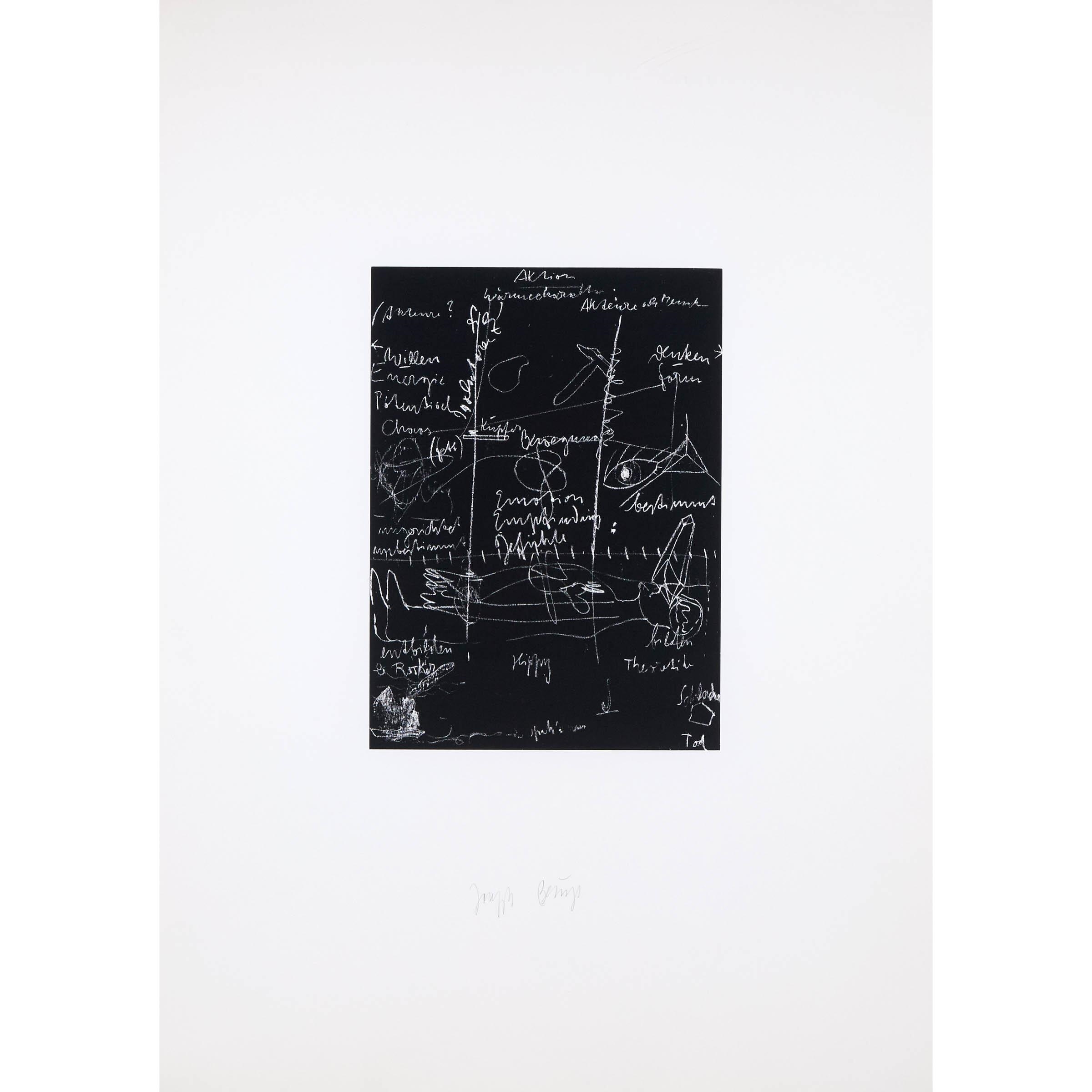 Artwork by Joseph Beuys, TAFEL III (BLACKBOARD III, Made of Screenprint In Black On Card, With Full Margins