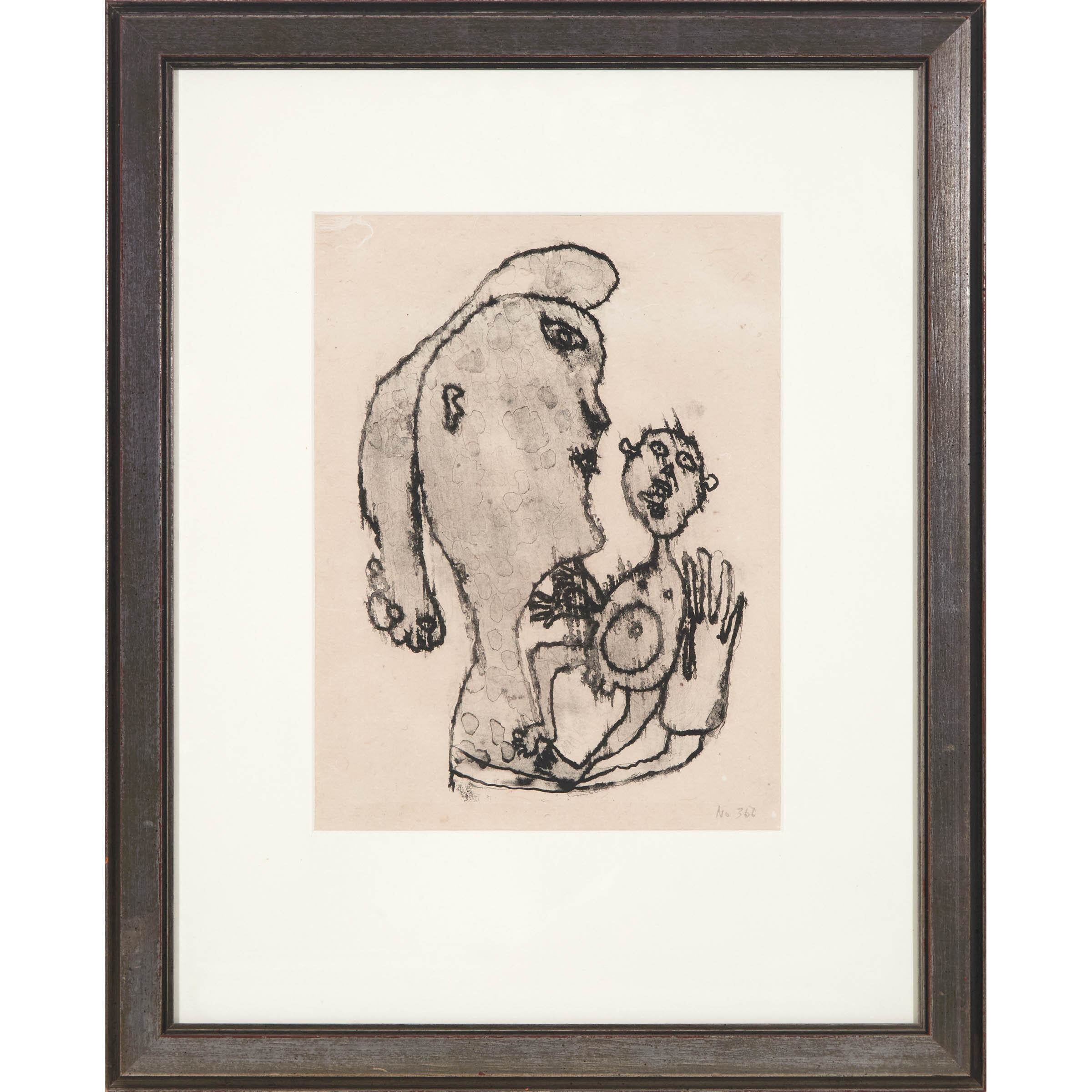 Artwork by Jean Dubuffet, MATERNITÉ, FROM MATIÈRE ET MÉMOIRE, Made of Lithograph In Black On Auvergne Paper