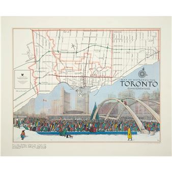 MAP OF METROPOLITAN TORONTO - William Kurelek