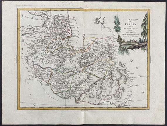 Map of the Persian Empire by Antonio Zatta, Circa 1775-1785
