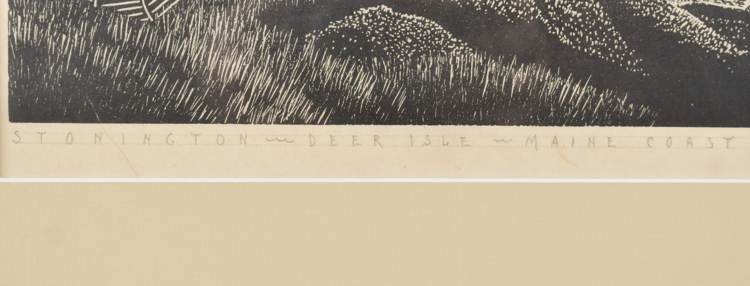 Artwork by Caroll Thayer Berry, WOODBLOCK PRINT, STONINGTON, ME, Made of Woodblock Print