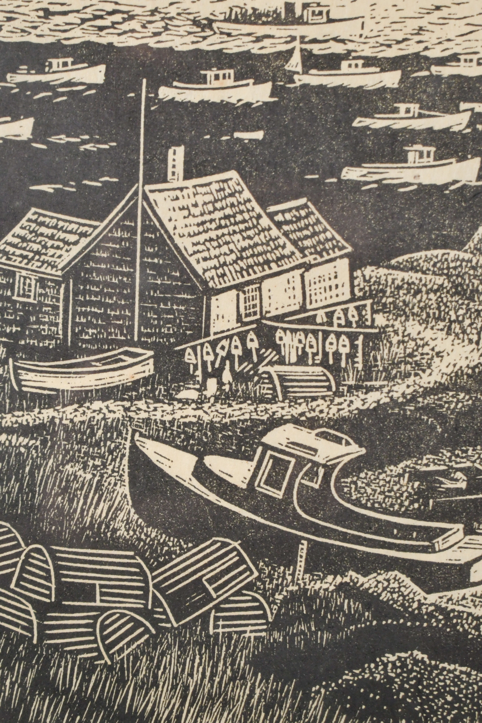Artwork by Caroll Thayer Berry, WOODBLOCK PRINT, STONINGTON, ME, Made of Woodblock Print