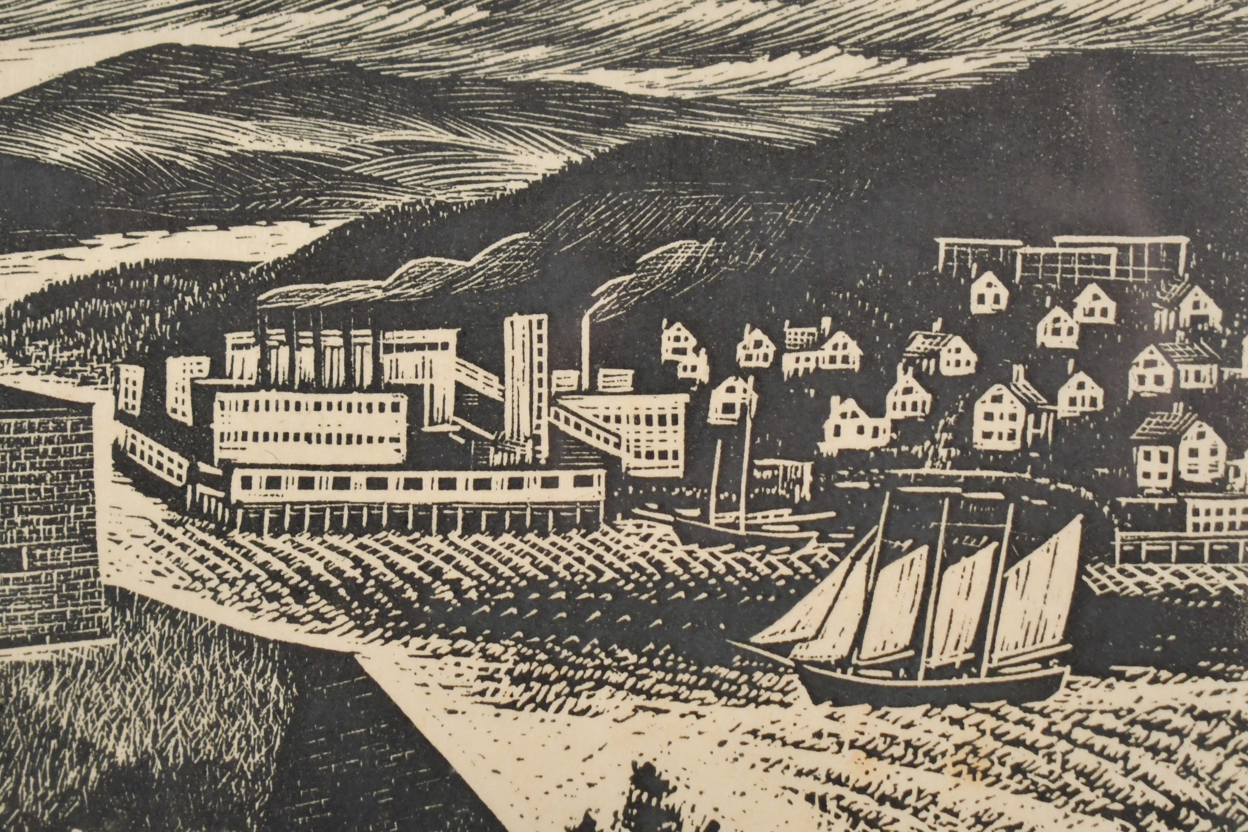 Artwork by Caroll Thayer Berry, Fort Knox, Made of Woodblock Print