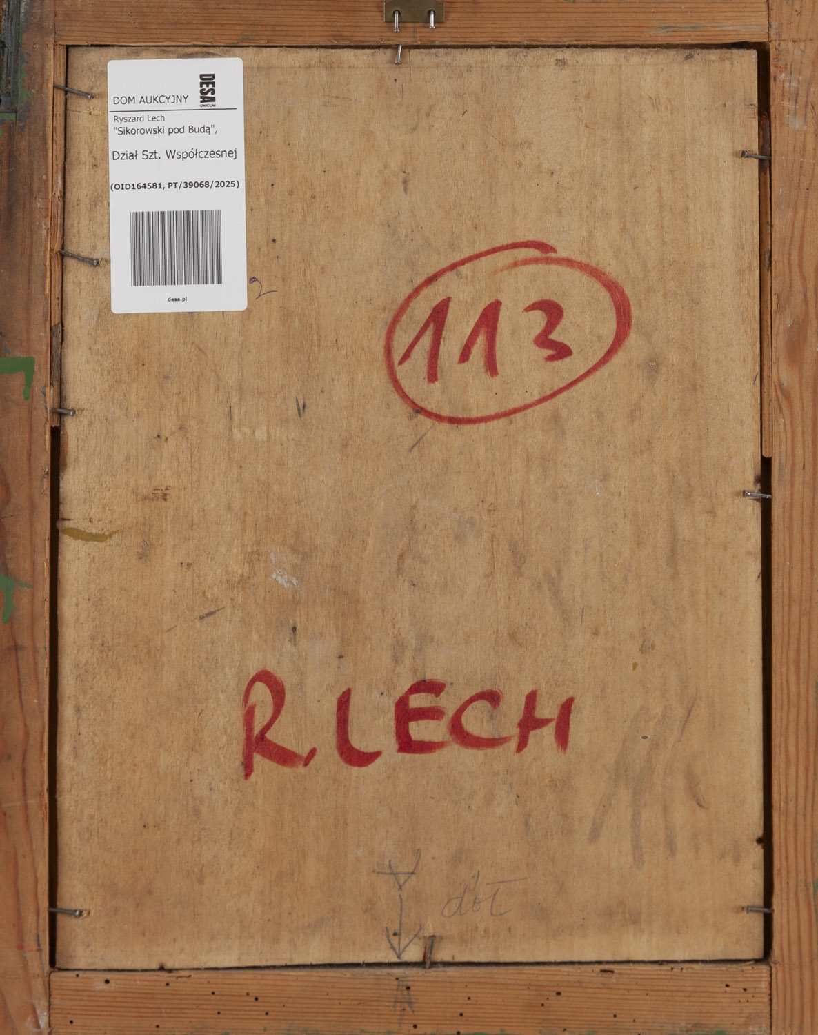 Artwork by Ryszard Lech, Sikorowski under Buda, Made of Oil/Panel