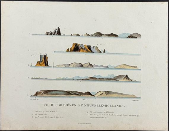 Coastlines and Elevations of New Holland by François Péron, 1807-1816