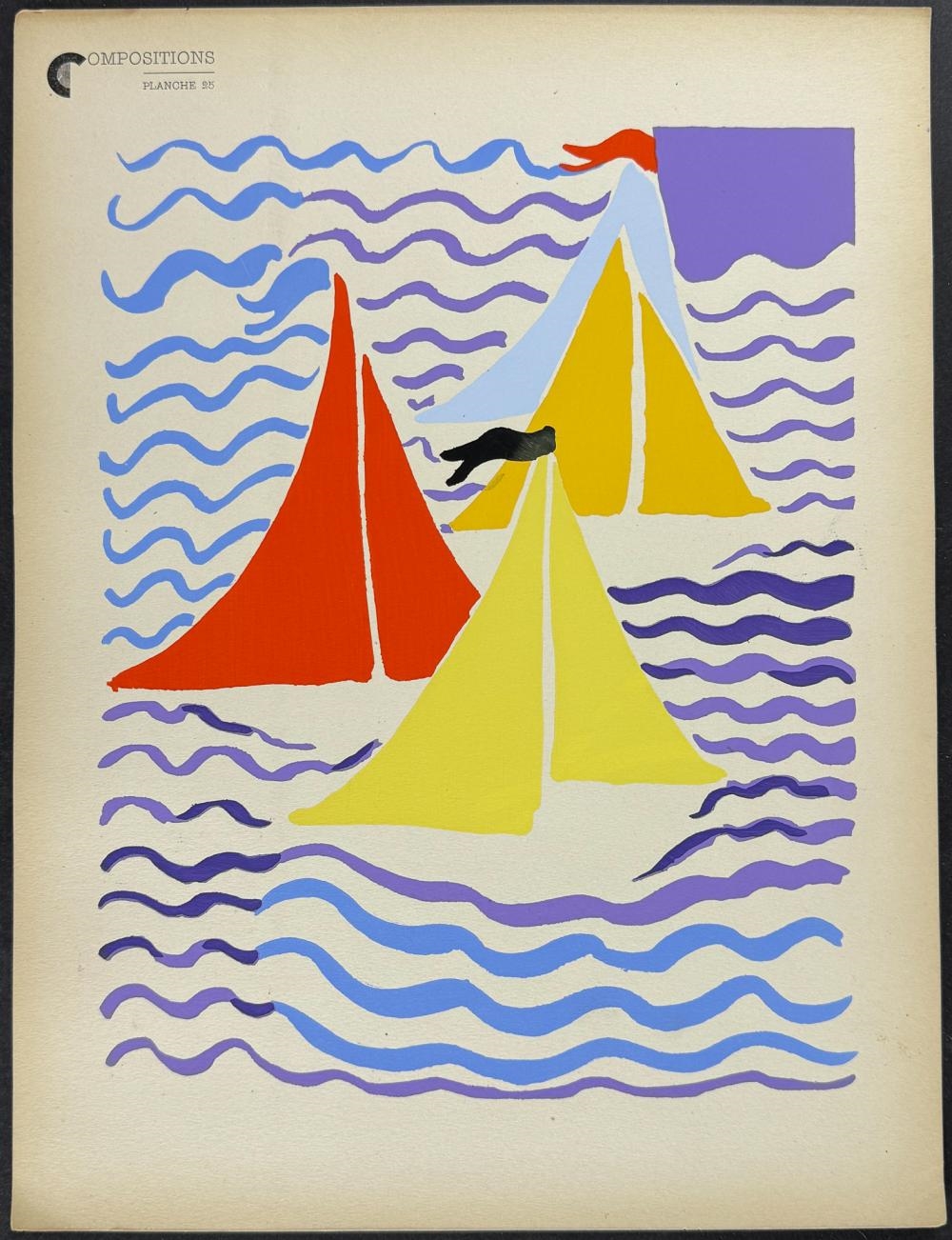 Artwork by Sonia Delaunay, Untitled, Made of Art Pochoir Illustration
