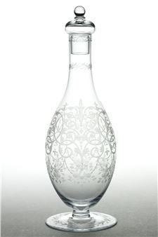 SIGNED LOBMEYR NO. 231 BAROCK ENGRAVED DECANTER - J. & L. Lobmeyr