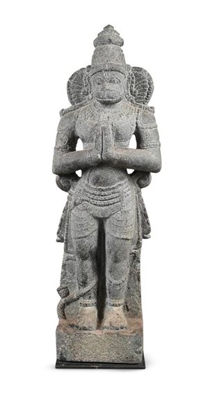 An Indian granite figure of Hanuman - Indian School, 18th Century