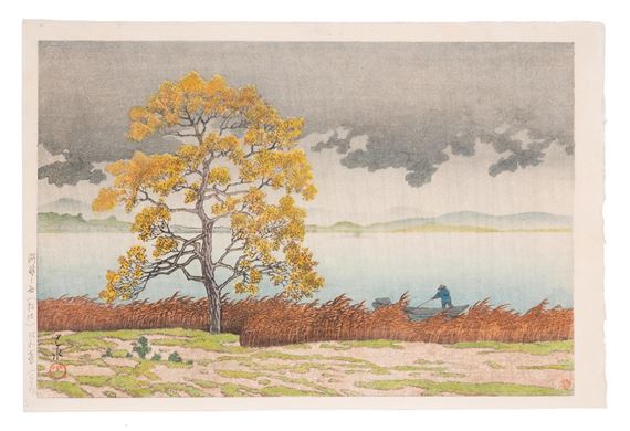 Lakeside Shower at Matsue - Hasui Kawase