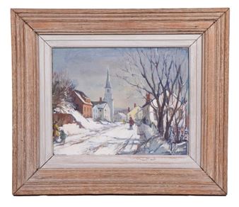 Village Street in Snow