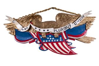 CARVED & PAINTED EAGLE PLAQUE - James R. Peacock