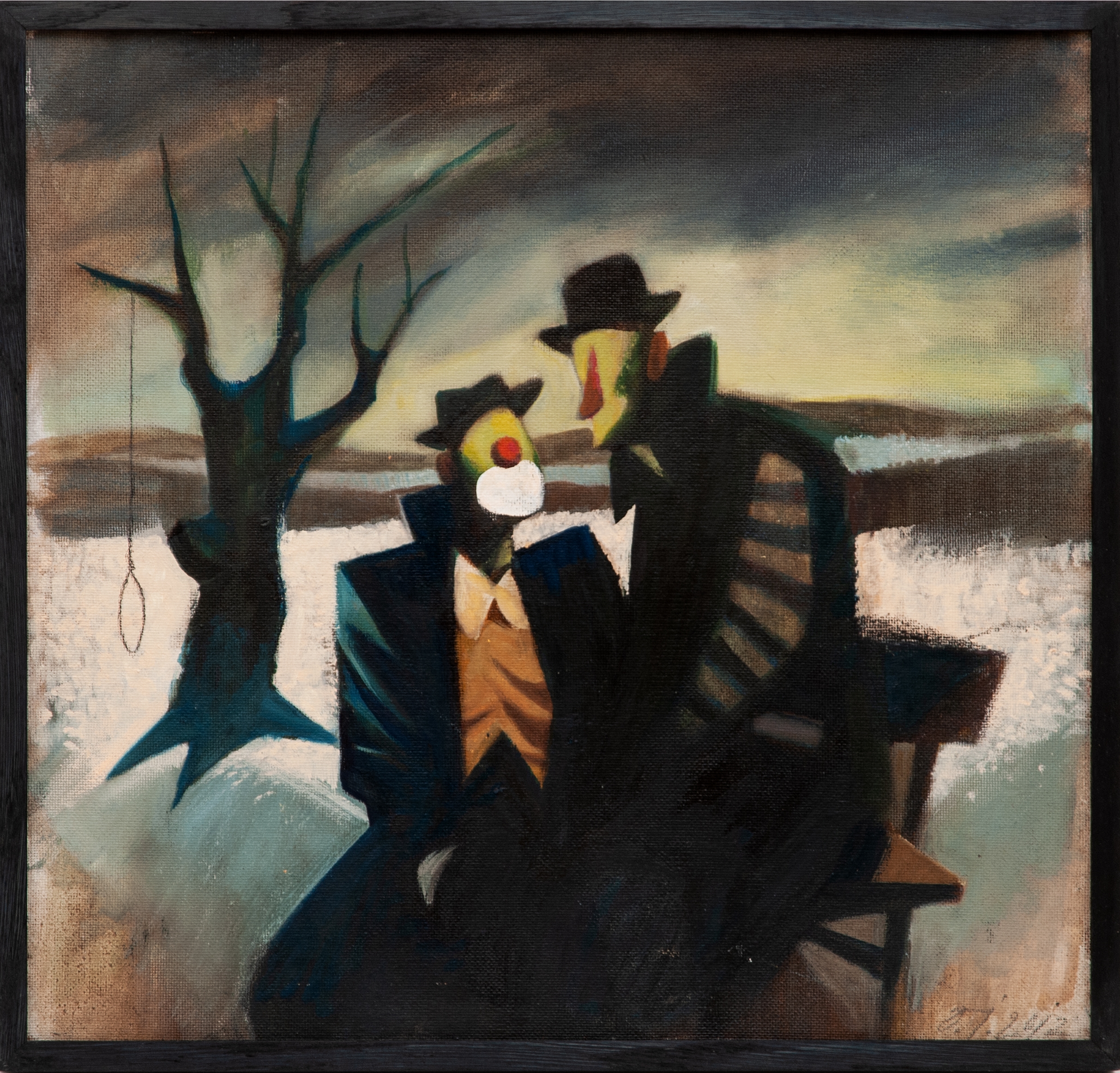 Artwork by Oldřich Jelínek, Čekání na Godota, Made of oil on board