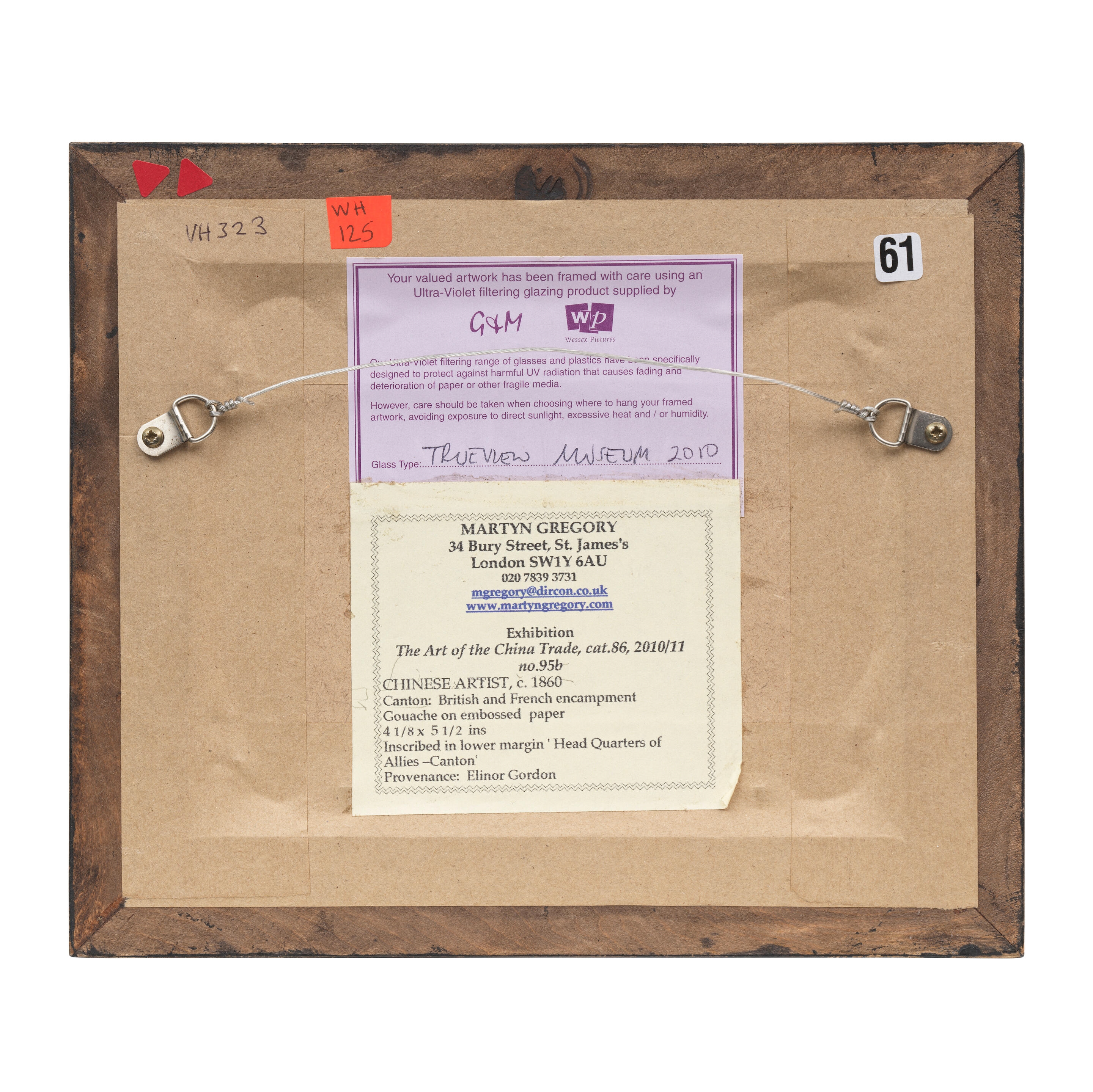 Artwork by Chinese School, 19th Century, Canton: British and French encampment, Made of gouache on embossed paper