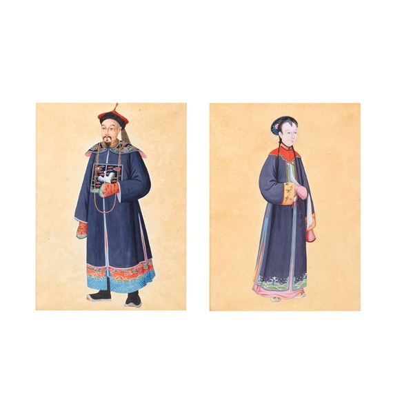 A Manchu Prince of the Fourth Degree, Civil Rank; and a Portrait of a Lady