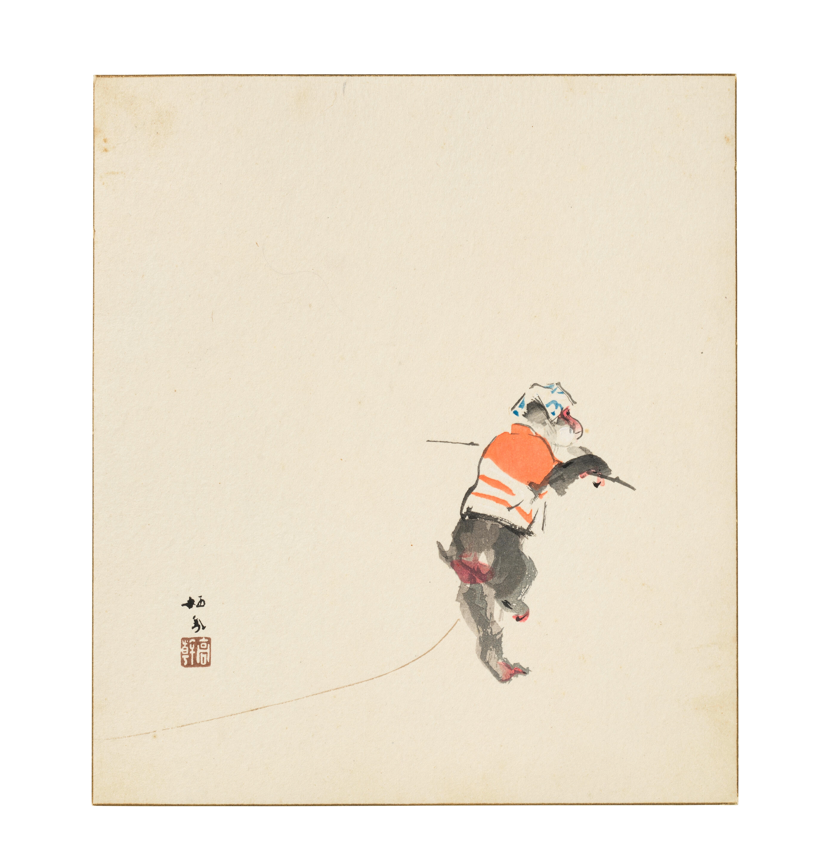 Artwork by Kamisaka Sekka, Seiho Takeuchi, Takahashi Shōtei, Fuji from Mizukubo; Pine, Plum, and Dwelling, page from a woodblock-printed book; Performing Monkey, Made of prints