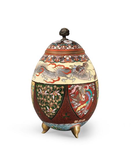 EGG-SHAPED VESSEL AND COVER - Namikawa Yasuyuki