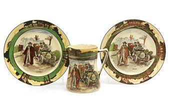 Two 'Deaf' Royal Doulton Motoring Series Ware plates - George Holdcroft