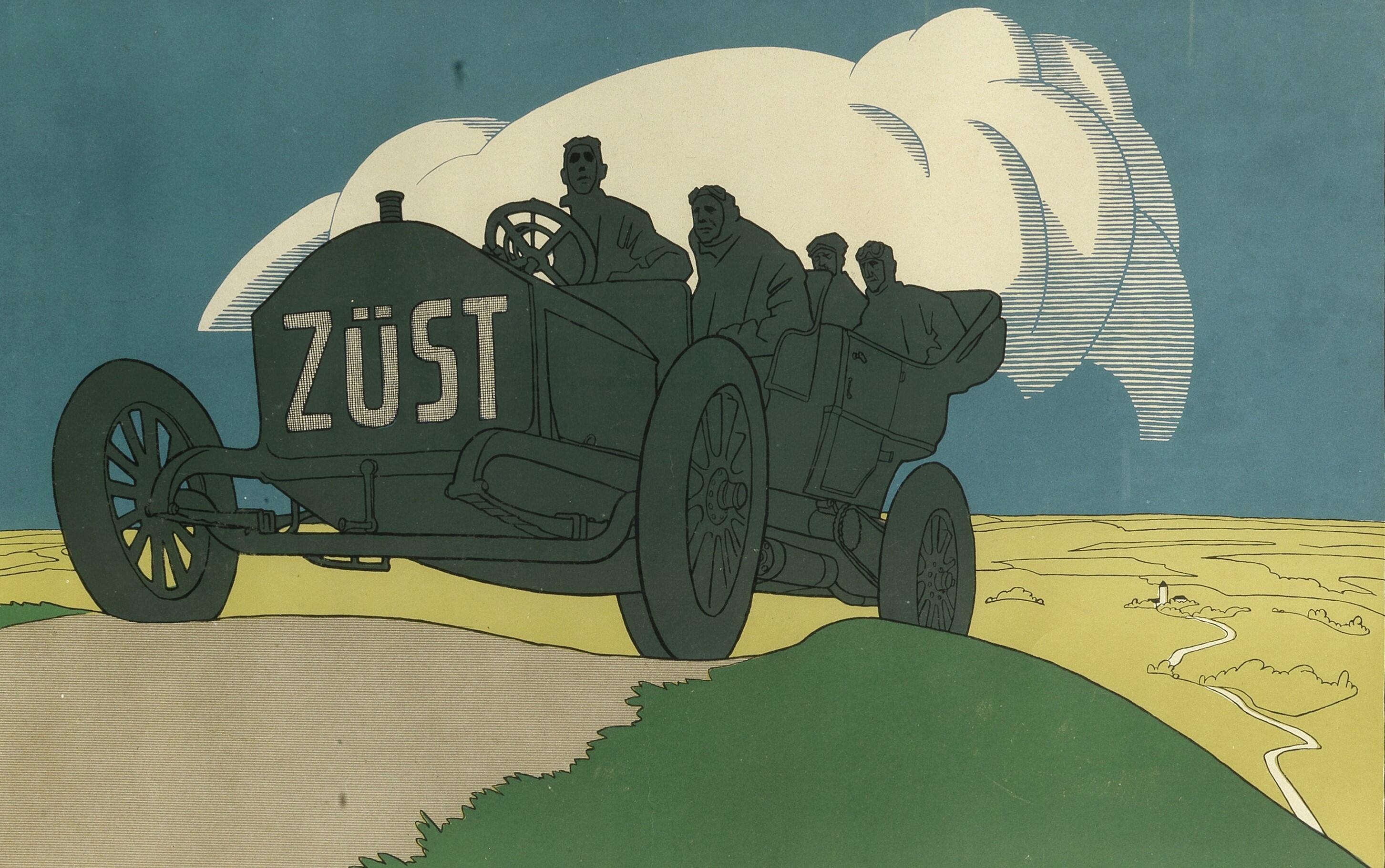 Artwork by Olaf Gulbransson, 'Zust' a veteran advertising print after Olaf Gulbransson, circa 1907, Made of Glazed
