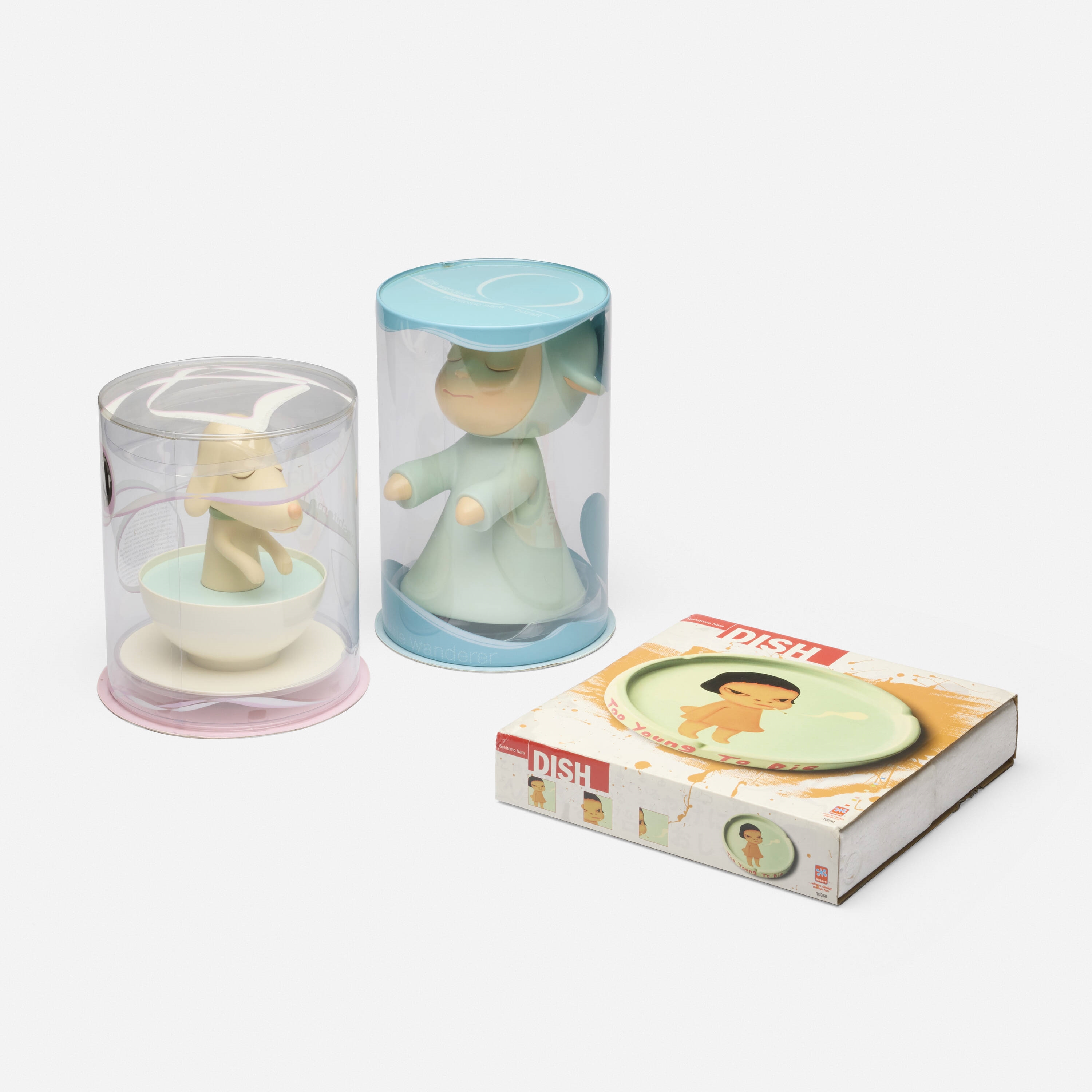 Artwork by Yoshitomo Nara, Little Wanderer; Pup Cup; Too Young to Die, Made of Injection-Molded And Rotationally-Molded Plastic; Glazed Ceramic