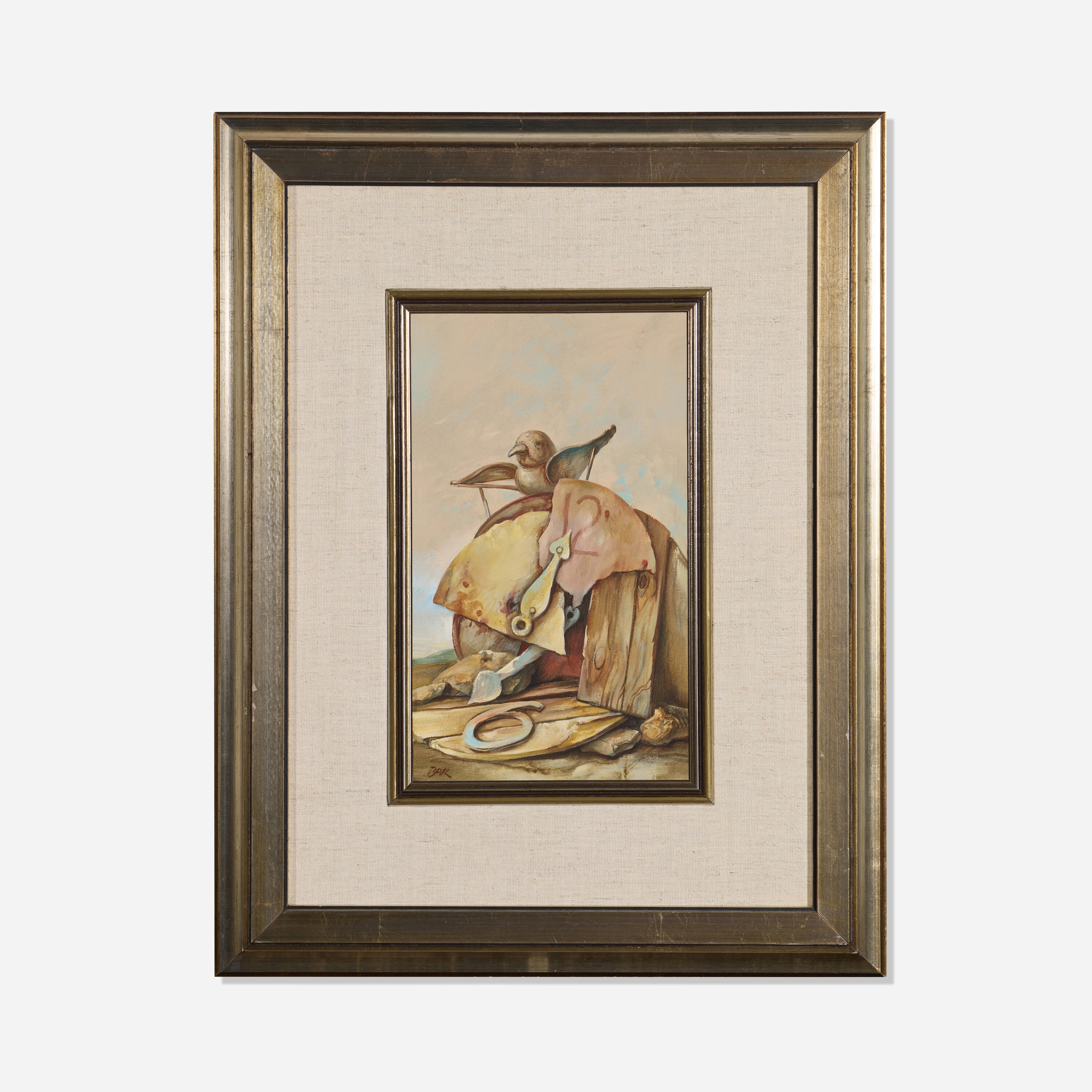 Artwork by Samuel Bak, 12 O'Clock 12 O'Clock, Made of Oil On Paper Laid To Canvas