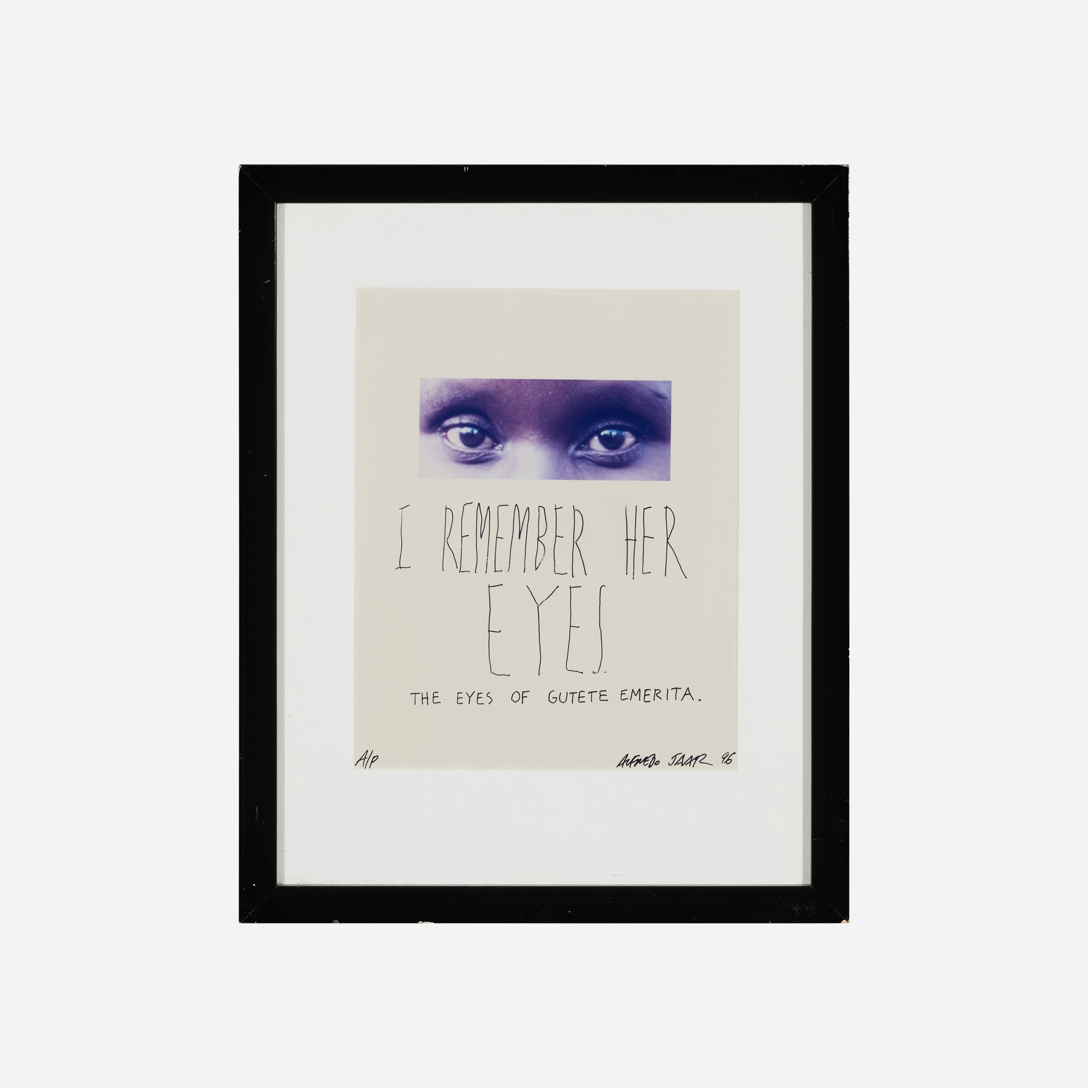 Alfredo Jaar | I Remember Her Eyes: The Eyes of Gutete Emerita (1996 ...