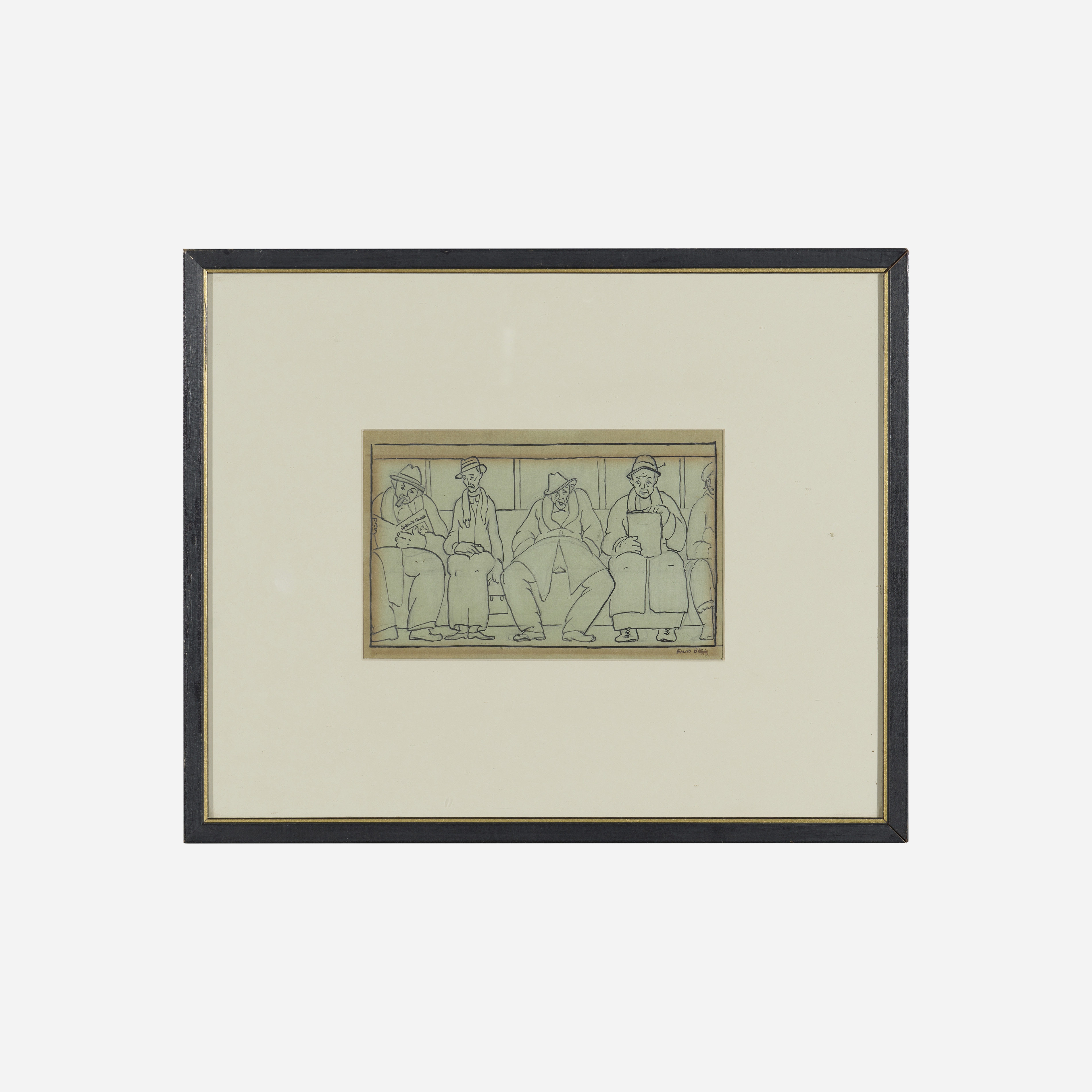 Artwork by Enid Diack Bell, Subway Riders, Made of Ink On Paper