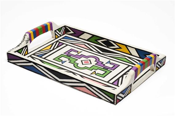 UNTITLED (TRAY WITH NDEBELE PATTERN - Esther Mahlangu
